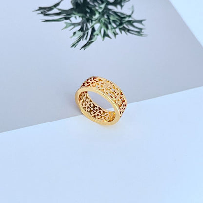 Tory Burch Exquisite Openwork Logo Metal Ring Women's