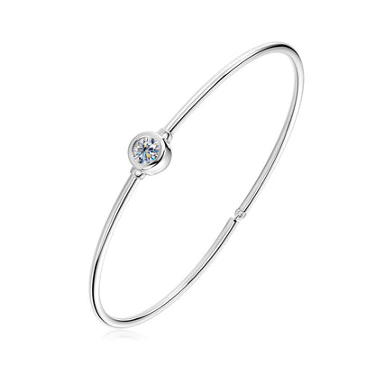 Solitaire Moissanite Bangle Bracelet