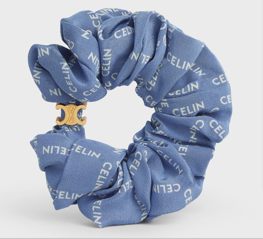 Celine Arc de Triomphe Hair Tie Silk Cotton Hair Tie