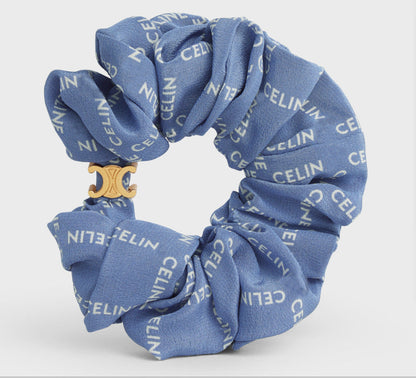 Celine Arc de Triomphe Hair Tie Silk Cotton Hair Tie