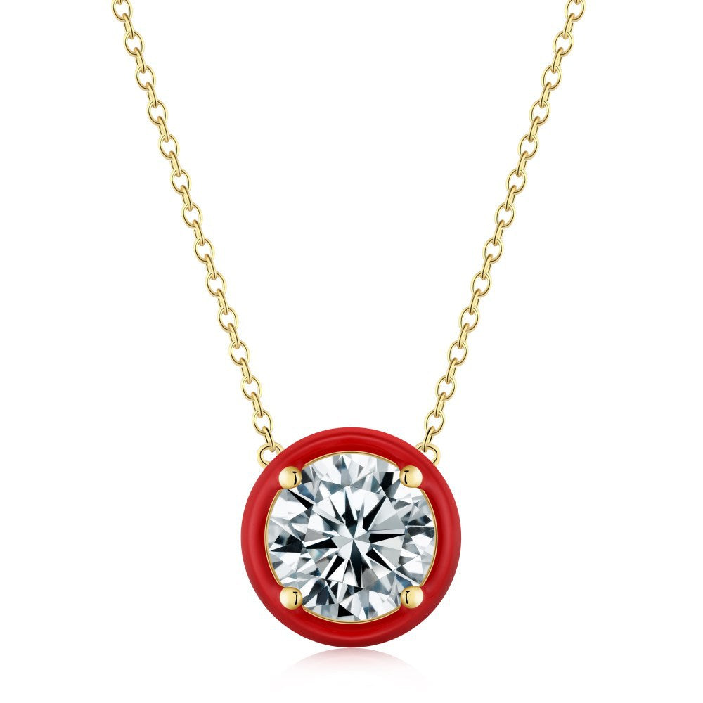 18K Gold Plated Enamel Necklace