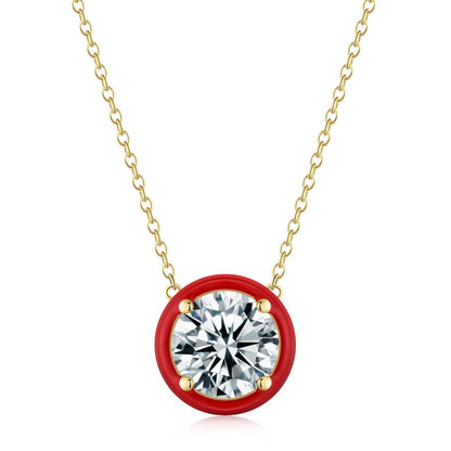 18K Gold Plated Enamel Necklace