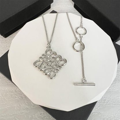 LOEWE Hollow Square Design Necklace Unisex