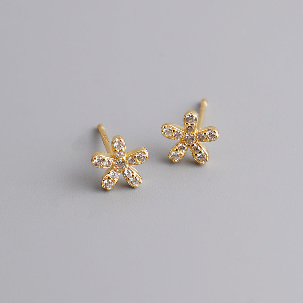 diamond flower earrings