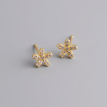 diamond flower earrings