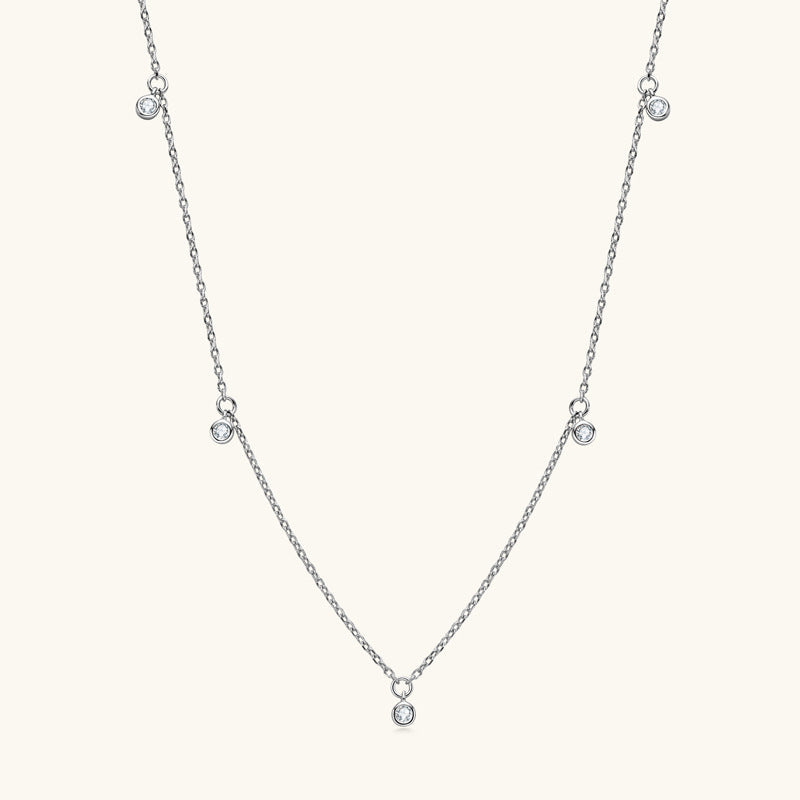 Sparkling Moissanite Dot Necklace