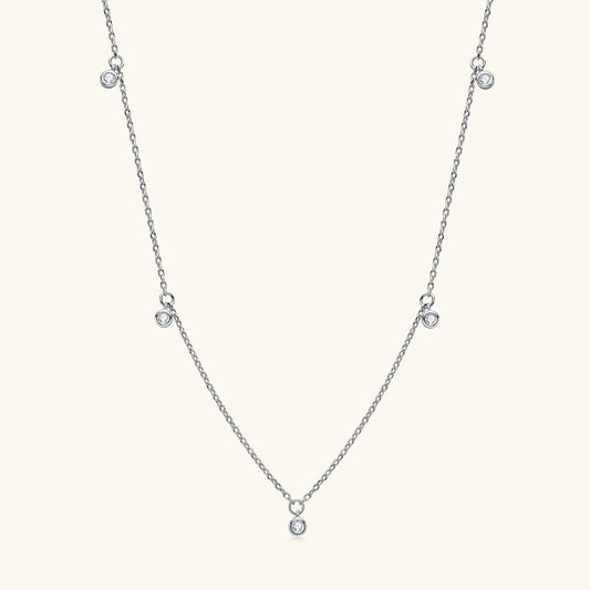 Sparkling Moissanite Dot Necklace