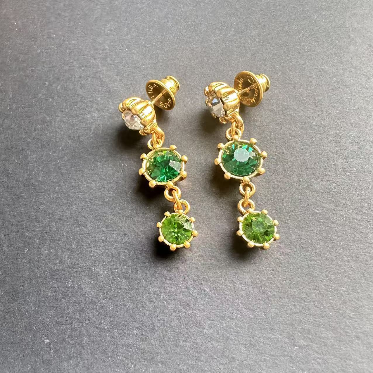 Oscar de la Renta Round Crystal Drop Earrings