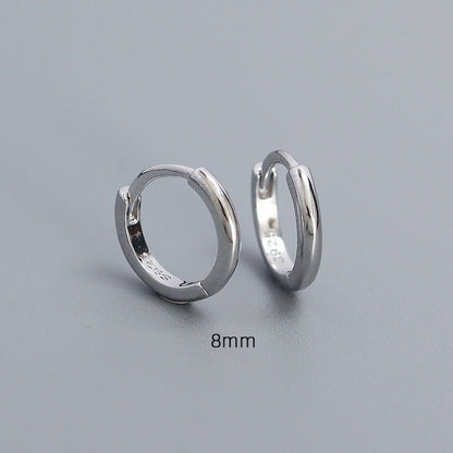 Minimalist Smooth-Finish Stackable S925 Silver Earrings