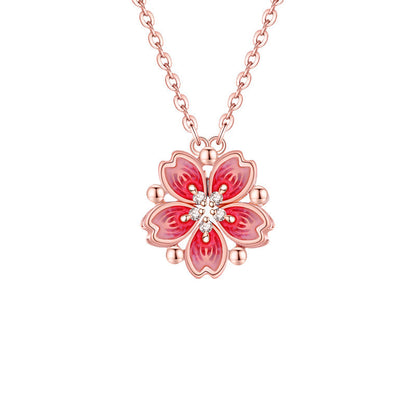 S925 Sterling Silver  Flower Pendant Openable Necklace