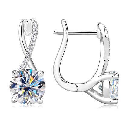 Twisted Moissanite Drop Earrings