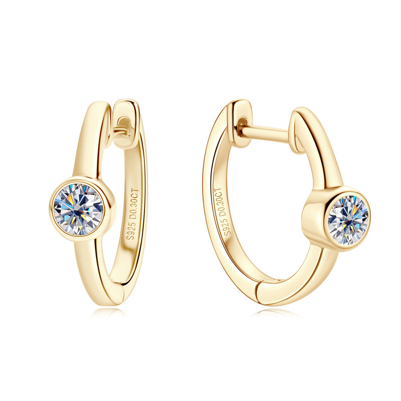 Solitaire Moissanite Huggies