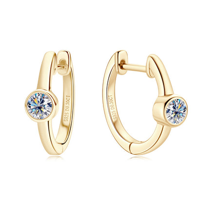 Solitaire Moissanite Huggies