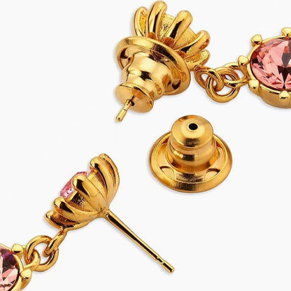 Oscar de la Renta Round Crystal Drop Earrings