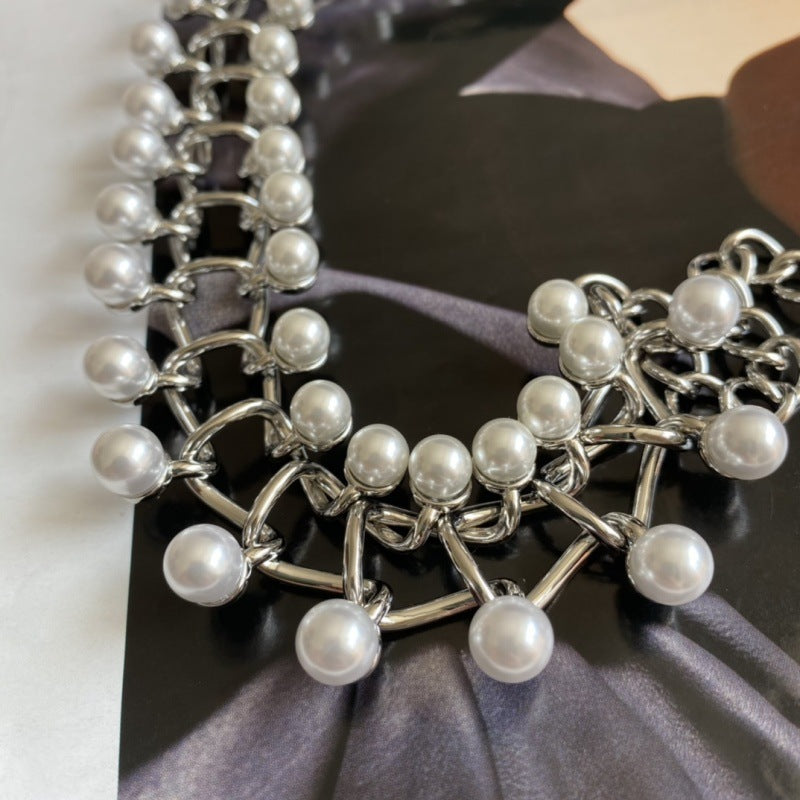 Oscar de la Renta Intertwined Link Pearl Bracelet & Necklace Set