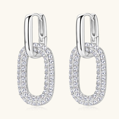 Moissanite Rectangular Hoop Earrings