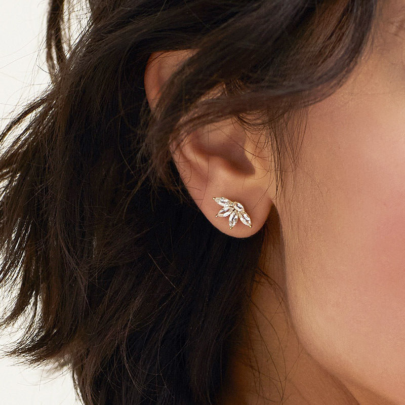 	 sterling silver and white topaz earrings 	