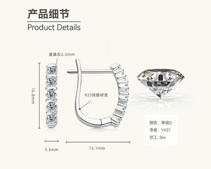 Moissanite Huggie Hoop Earrings