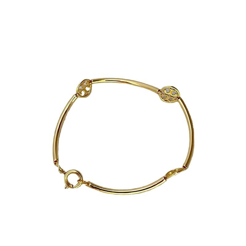 Tory Burch patchwork round hollow letter women's bracelet