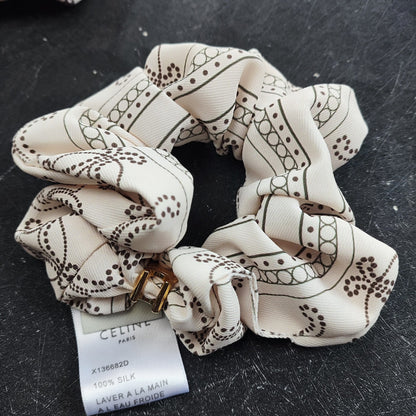 Celine Arc de Triomphe Hair Tie Silk Cotton Hair Tie