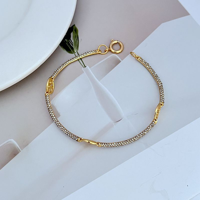 Tory Burch patchwork round hollow letter women's bracelet