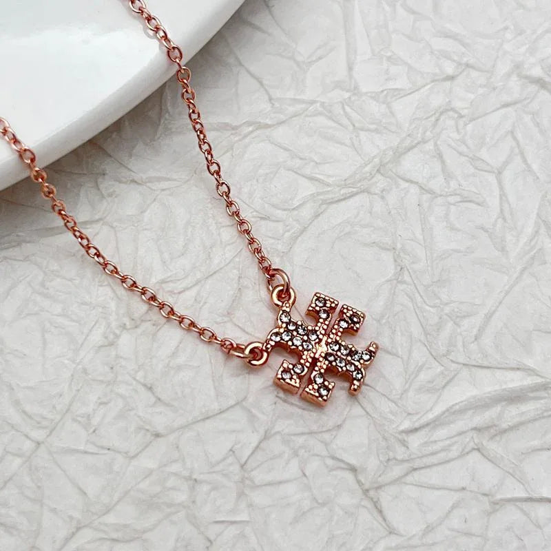 Tory Burch Sparkling Rhinestone Necklace Metal Women - JIMMY JEWELRY 01