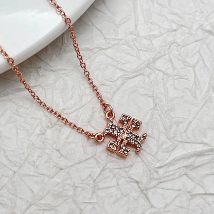 Tory Burch Sparkling Rhinestone Necklace Metal Women - JIMMY JEWELRY 01