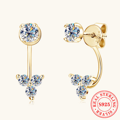 Sterling Silver Moissanite Dangle Earrings