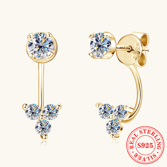 Sterling Silver Moissanite Dangle Earrings