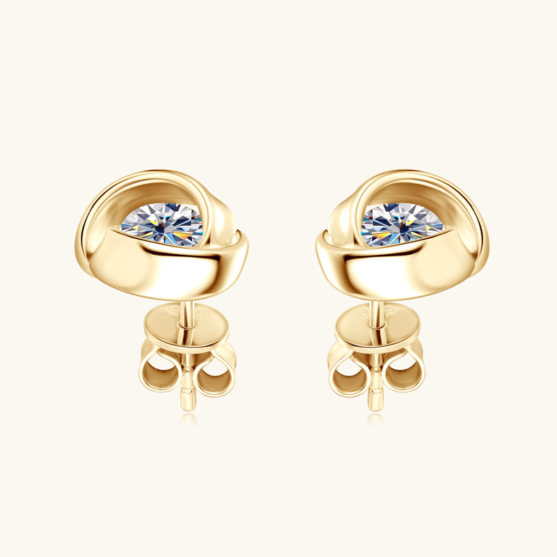 Moissanite Swirl Stud Earrings
