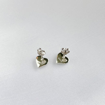 Diamond enamel stud earrings