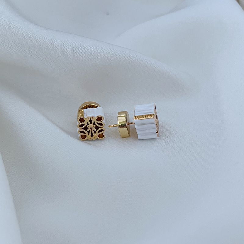 LOEWE Anagram Enamel Stud Earrings