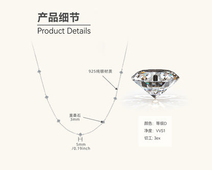 Sparkling Moissanite Dot Necklace