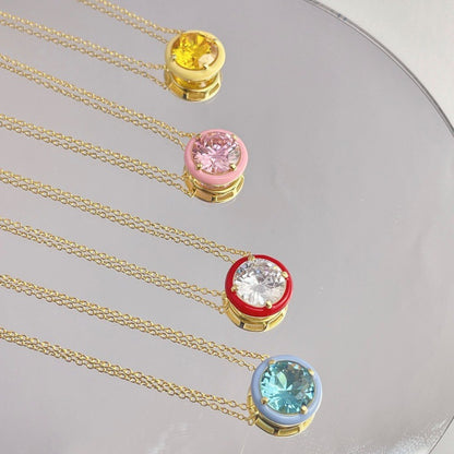 18K Gold Plated Enamel Necklace