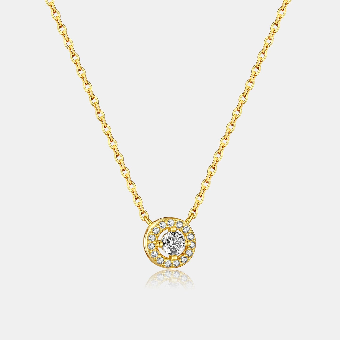 925Silver Sparkling Round Teardrop Pear Shaped Zircon Pendant Necklace