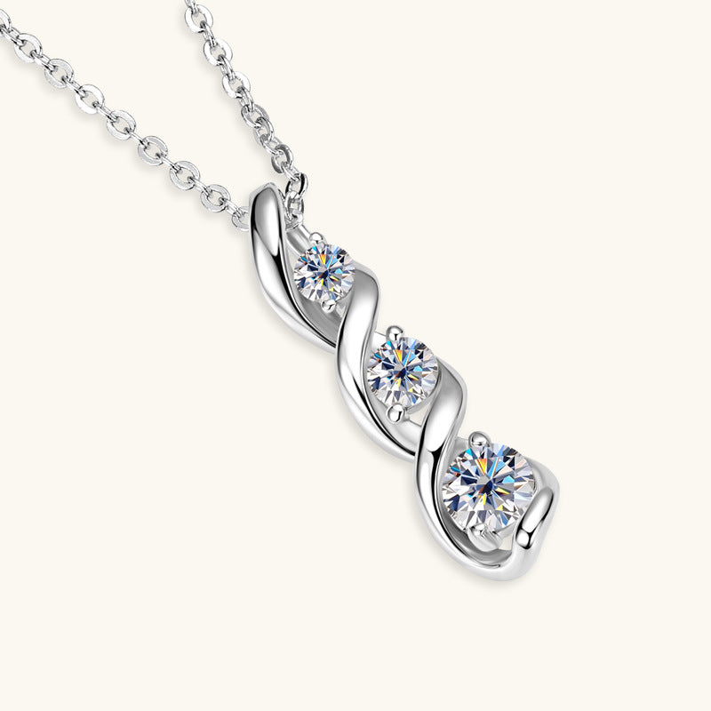 Twisted Moissanite Pendant Necklace