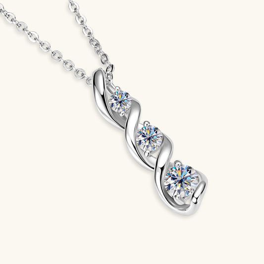 Twisted Moissanite Pendant Necklace