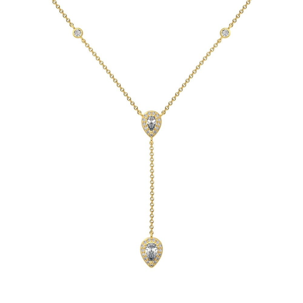 Waterdrop 5A Zircon Pendant  Y Necklace for Daily