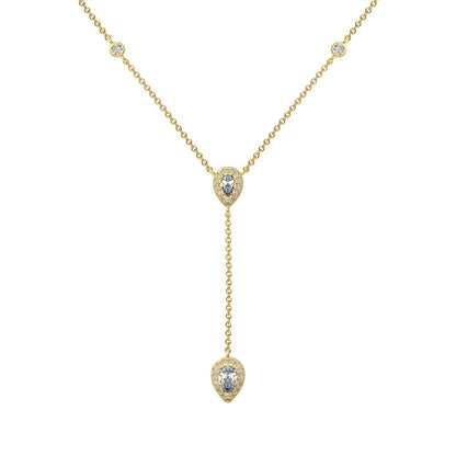 Waterdrop 5A Zircon Pendant  Y Necklace for Daily