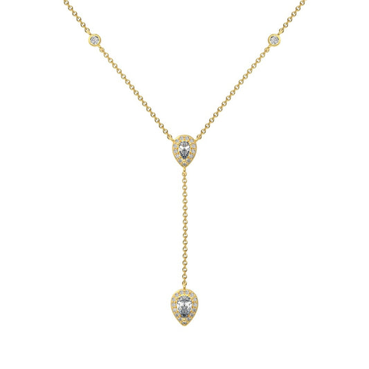 Waterdrop 5A Zircon Pendant  Y Necklace for Daily