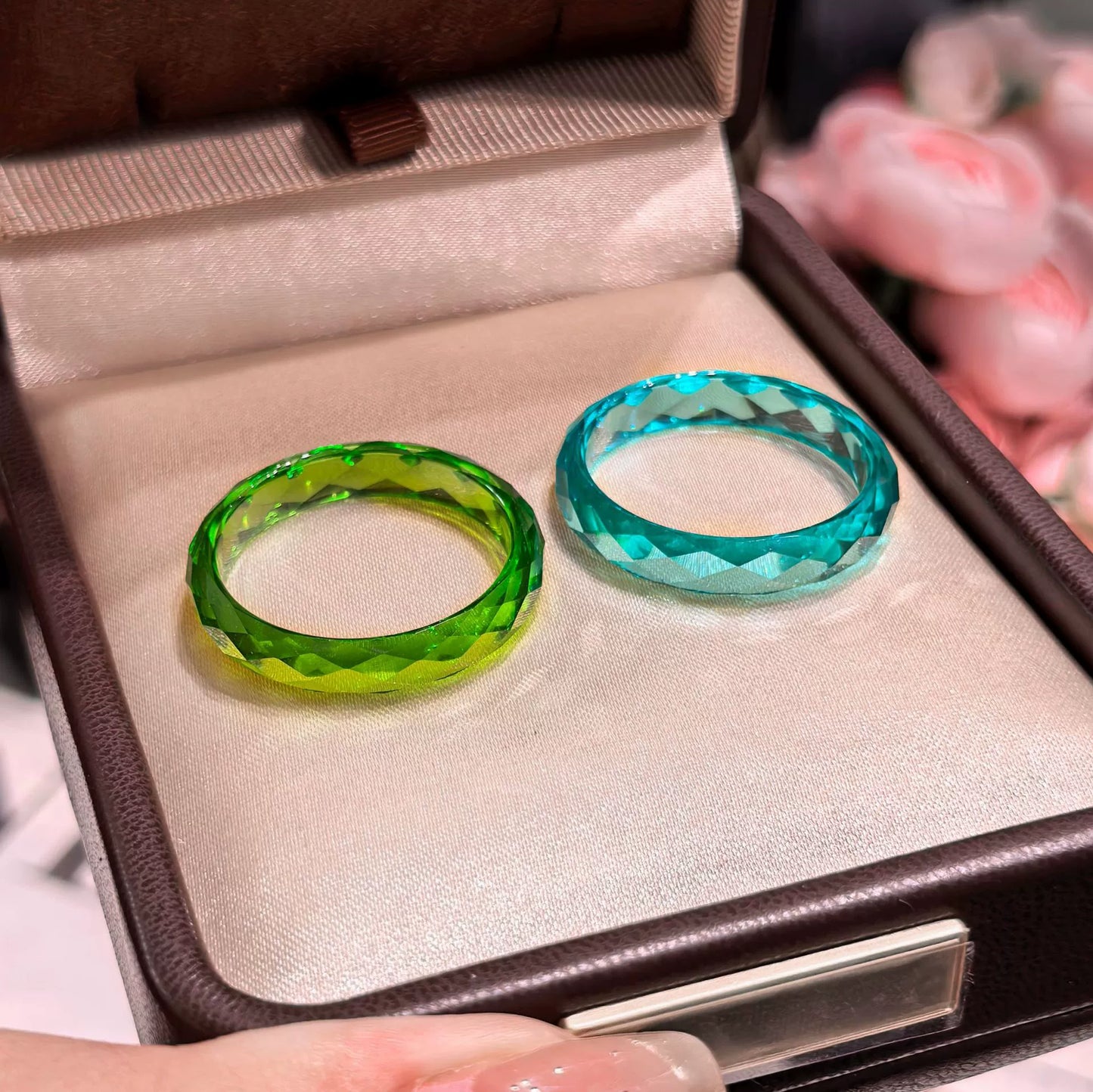 Lab Grown Diamond Band Wedding Ring Neon Blue | JIMMY JEWELRY