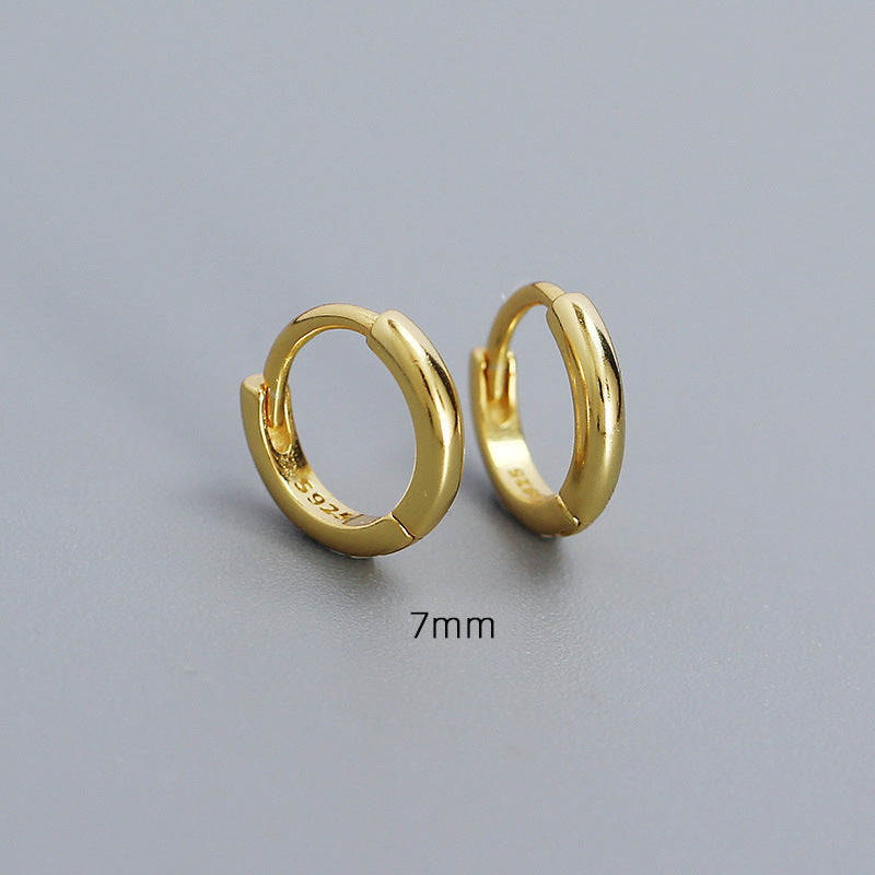 Minimalist Smooth-Finish Stackable S925 Silver Earrings