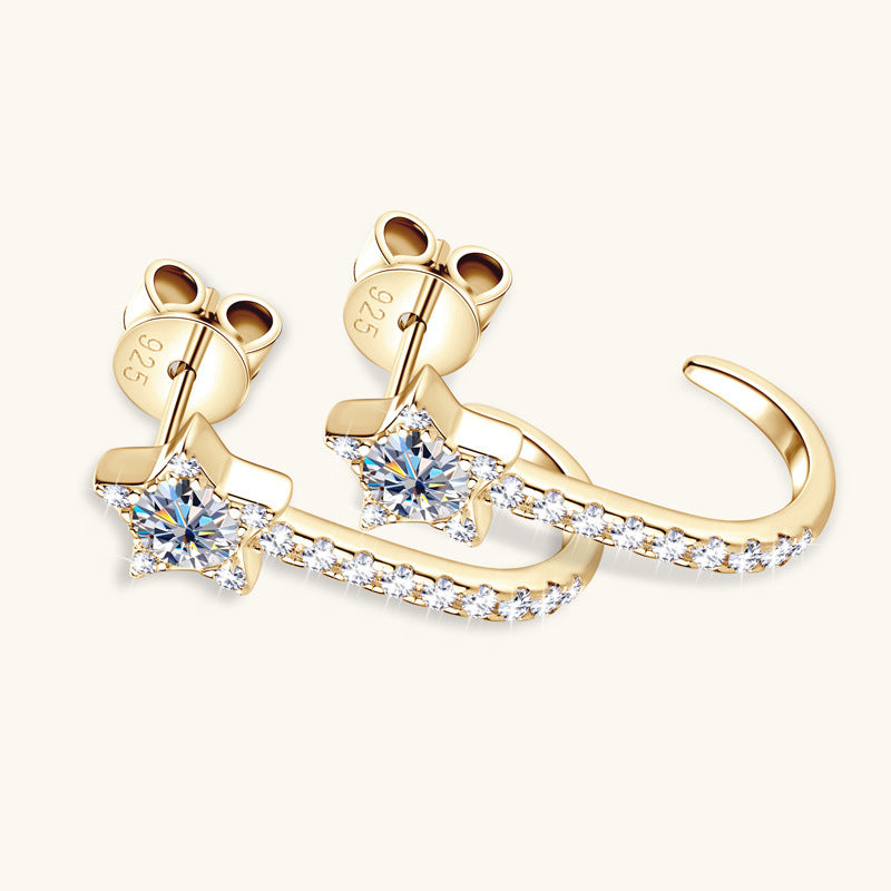 Moissanite Star Drop Stud Earrings