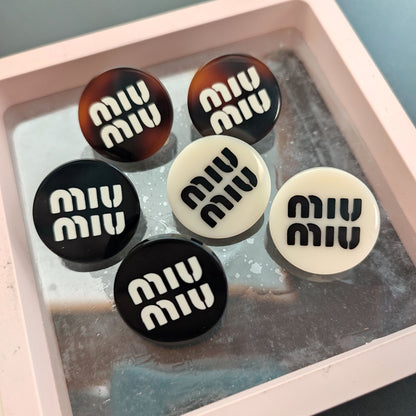 Miu Miu Versatile Round Resin Button Stud Studs for Women