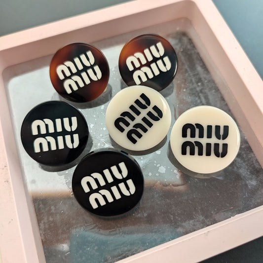 Miu Miu Versatile Round Resin Button Stud Studs for Women
