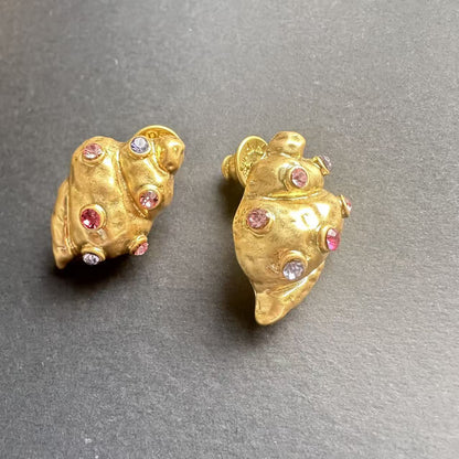 Oscar de la Renta Diamond Seashell  Conch Earrings