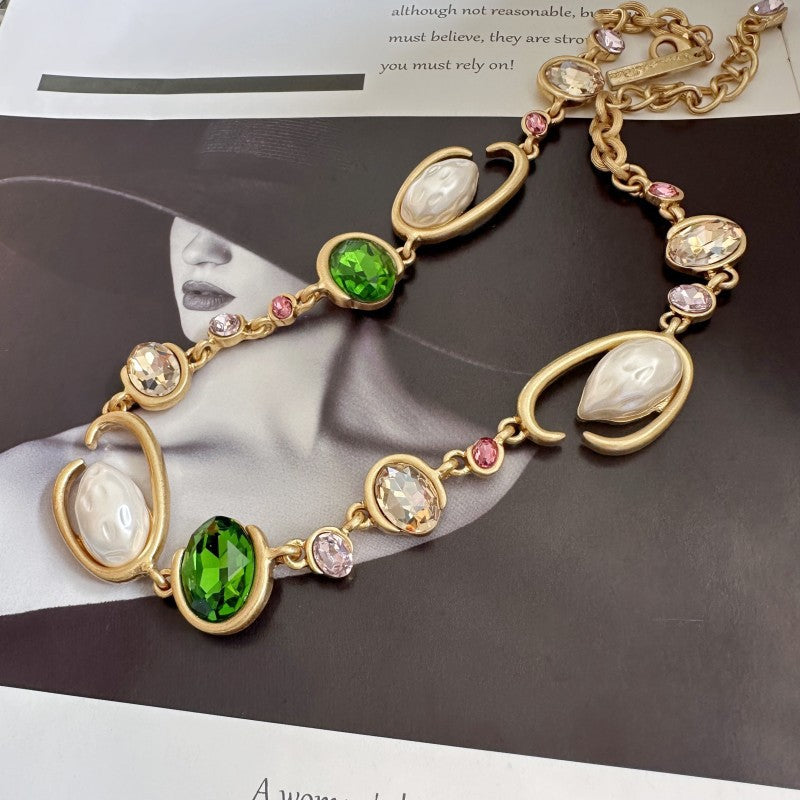 Oscar de la Renta O-Ring Glass Pearl Necklace women