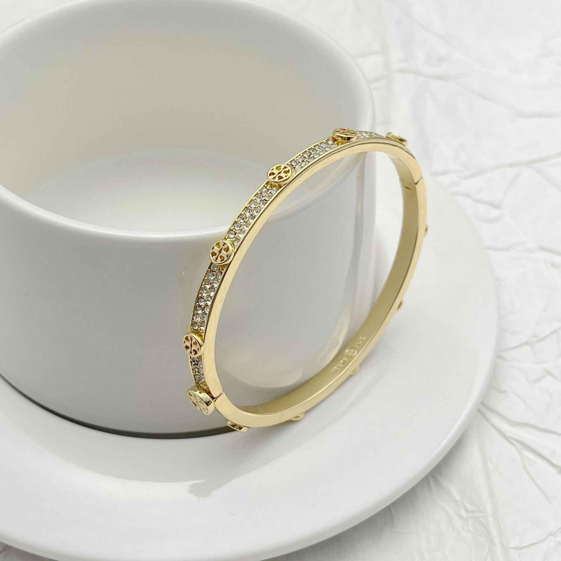 Tory Burch Diamond-Encrusted Metal Bracelet - Women