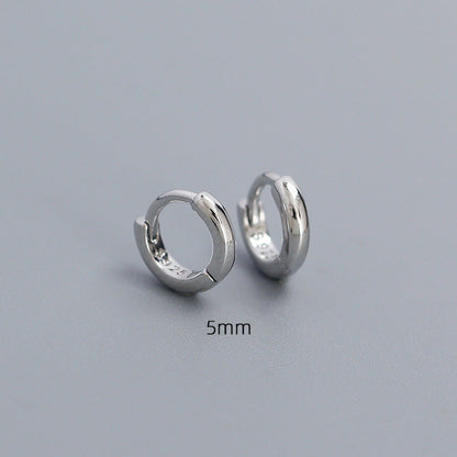 Minimalist Smooth-Finish Stackable S925 Silver Earrings