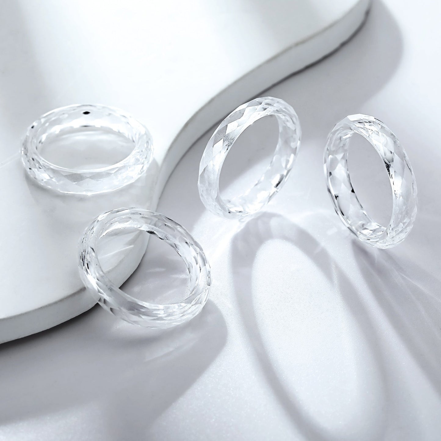 Lab Grown White Corundum Ring Hardness 9 | JIMMY JEWELRY